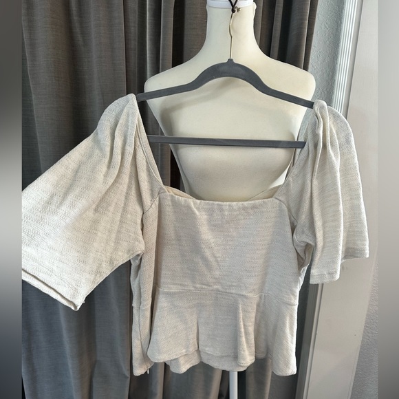 Anthropologie Porridge clothing beautiful top cream color size large - Picture 5 of 8